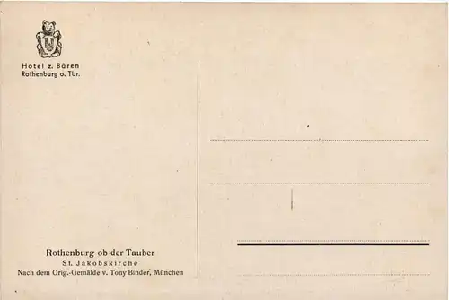 Rothenburg ob der Tauber - Künstler AK Tony Binder -649012