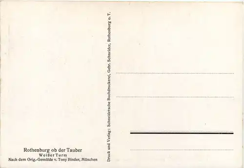 Rothenburg ob der Tauber - Künstler AK Tony Binder -649026