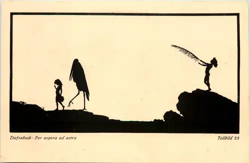 Scherenschnitt Künstler Ak Diefenbach -649156