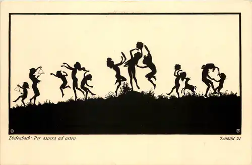 Scherenschnitt Künstler Ak Diefenbach -649160