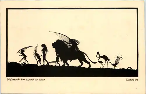 Scherenschnitt Künstler Ak Diefenbach -649154