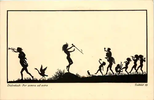 Scherenschnitt Künstler Ak Diefenbach -649164