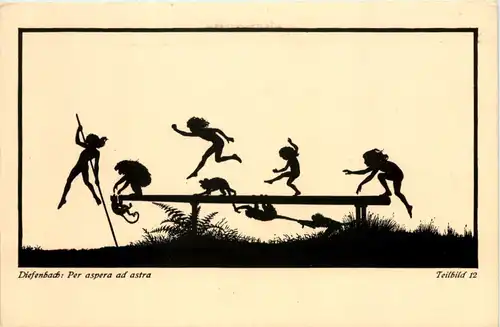 Scherenschnitt Künstler Ak Diefenbach -649178