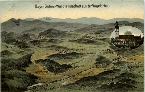 Bayr. Böhm Waldlandschaft - Künstler Ak Eugen Felle -649330