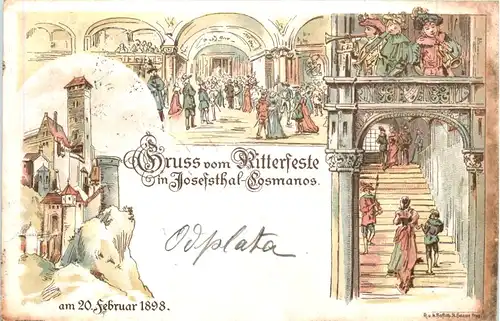 Gruss vom Ritterfeste in Josefsthal-Kosemanos 1898 - Litho -649918