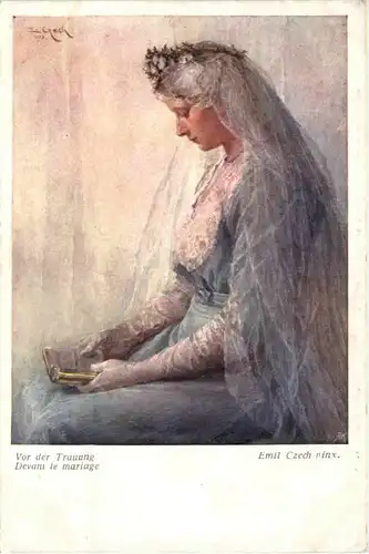 Künstler Ak Emil Czech - Vor der Trauung -650032
