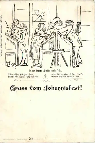 Berlin Buchdrucker Verein - Gruss vom Johannisfest -650104