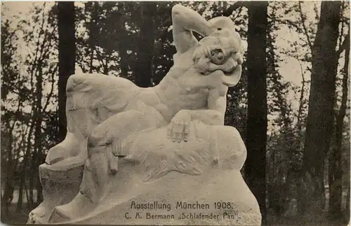 München - Ausstellung 1908 - Schlafender Pan -650398