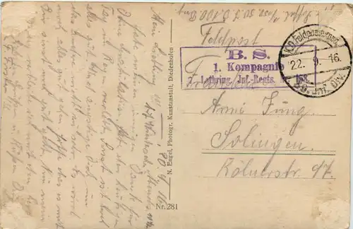 Fort und Dorf Douaumont - Feldpost 7. Loth Inf. Regiment 158 -650486