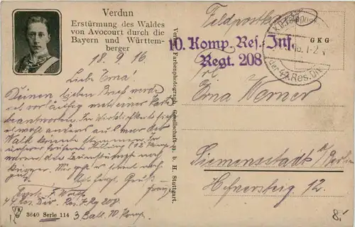 Verdun - Erstürmung des Waldes - eldpost Res. Inf. Regt. 208 -650538