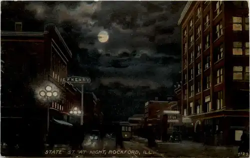 Rockford - Ill - State St. at night -650714