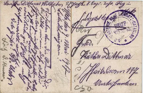 Metz - Felsenstrasse - Feldpost 8. bayr. Inf Regt -651030