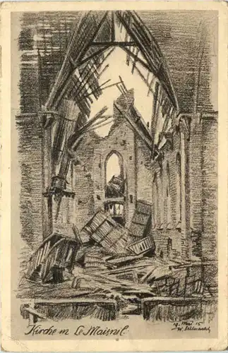 Kirche in Le Maisnil - Feldpost 6. Reserve Division -651048