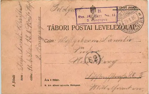 Feldpost Res. Inf. Regiment 19 -651032