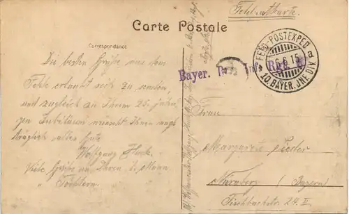 Lille - Abaitoir - Feldpost Bay. Res. Inf Regt 6 -651022