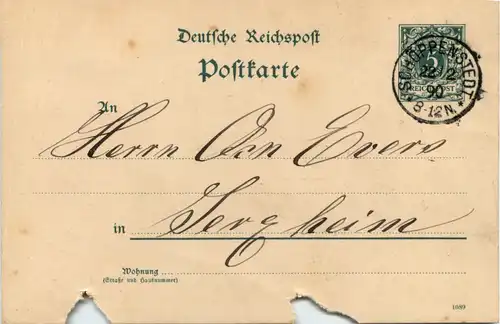 Ganzsache Schöppenstedt 1890 -651088