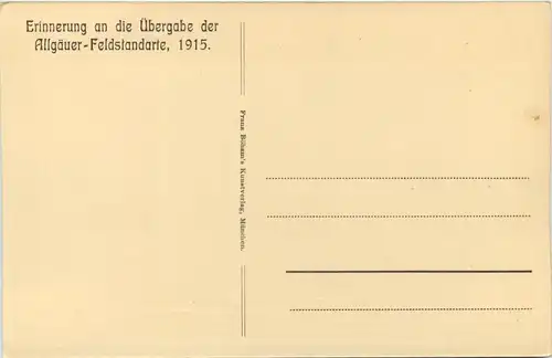 Erinnerung an die Übergabe der Allgäuer Feldstandarte 1915 -651126