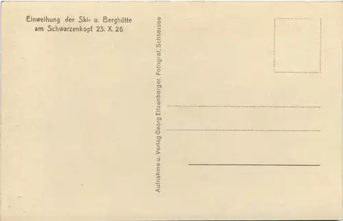 Ski und Berghütte am Schwarzenkopf 1926 -651102