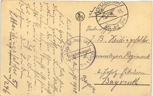 Meenen - Rijselstraat - Feldpost 39. Inf. Regt -651140