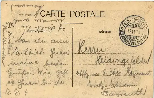 Wilno - Grosse Strasse - Feldpost K. B. Kavallerie Division -651176
