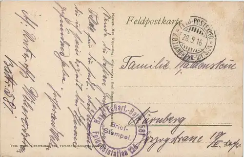 Amenoncourt - Feldpost Bay. Fussart. Batl 581 -651182