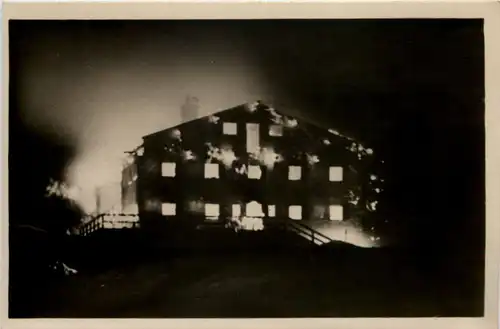 Ski und Berghütte am Schwarzenkopf abgebrannt 1927- Schliersee -651236