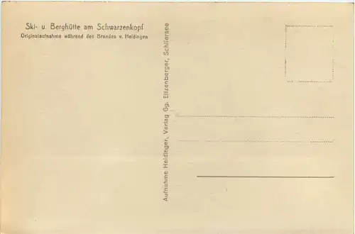 Ski und Berghütte am Schwarzenkopf abgebrannt 1927- Schliersee -651236