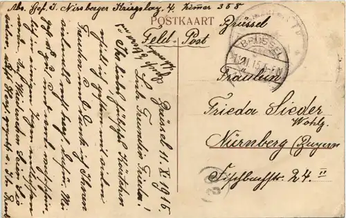 Brussel - Lazarett No 4 - Feldpost -651202