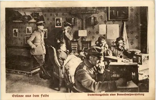 Vermittlungsstelle einer Armeefernsprechleitung - Feldpost 6. Res Inf. Rgt -651190