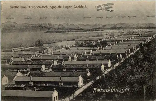 Grüsse vom Truppen Übungsplatz Lager Lechfeld mit Flugzeug -651322