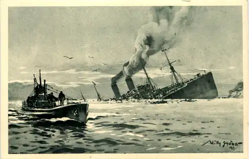 U-Boot-Tag 1917 - Künstler AK Willy Stöwer -651412
