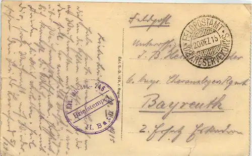 Wervicq - Place de Steenacker - Feldpost Res Inf Regt 246 -651430