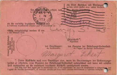 Nürnberg Rückschein aus USA -651426