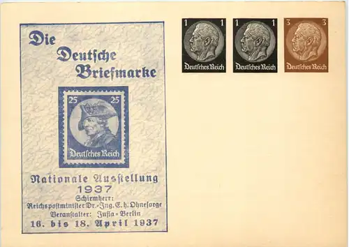 Berlin - Briefmarke Nationale Ausstellung 1937 - Ganzsache PP 136 C1 -651458