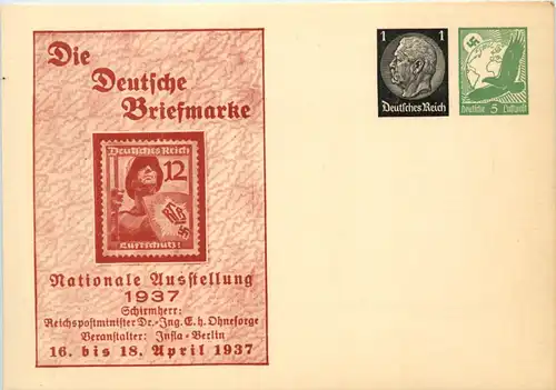 Berlin - Briefmarke Nationale Ausstellung 1937 - Ganzsache PP 145 C3 -651464