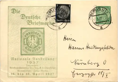 Berlin - Briefmarke Nationale Ausstellung 1937 - Ganzsache PP 126 C20 -651488