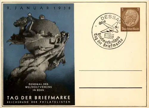Tag der Briefmarke 1938 - Ganzsache PP122 C75 mit SST Dessau -651512