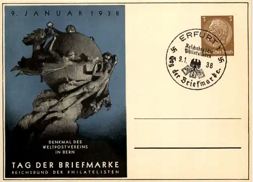 Tag der Briefmarke 1938 - Ganzsache PP122 C75 mit SST Erfurt -651508