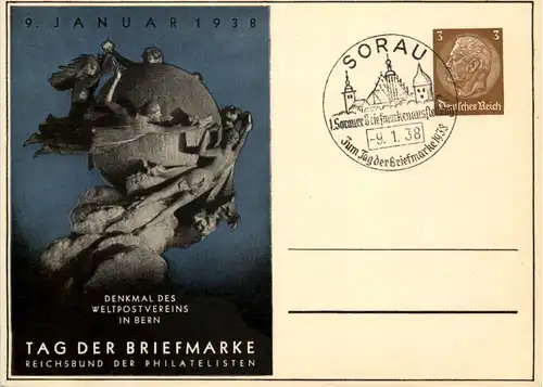 Tag der Briefmarke 1938 - Ganzsache PP122 C75 mit SST Sorau -651524