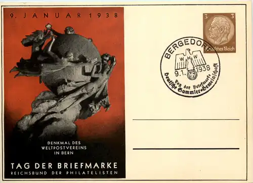 Tag der Briefmarke 1938 - Ganzsache PP122 C75 mit SST Bergedorf -651534
