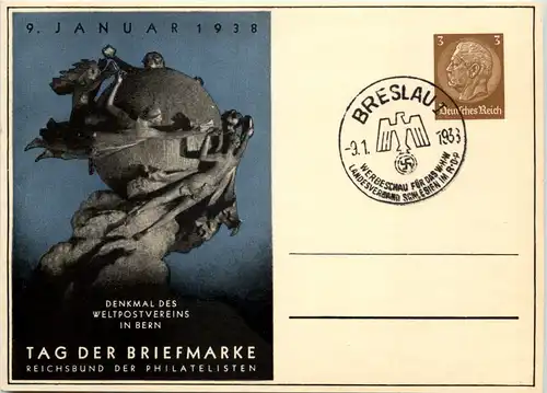 Tag der Briefmarke 1938 - Ganzsache PP122 C75 mit SST Breslau -651548