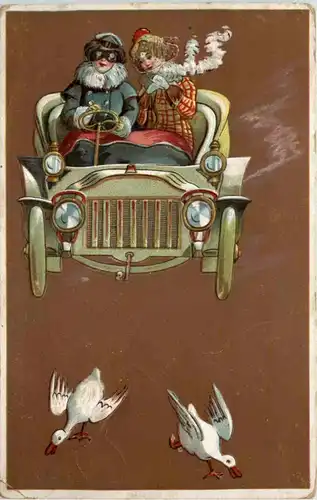 2 Frauen im Auto - Prägekarte -651586