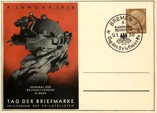 Tag der Briefmarke 1938 - Ganzsache PP122 C75 mit SST Bremen -651556
