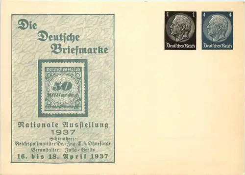 Berlin - Briefmarke Nationale Ausstellung 1937 - Ganzsache PP 132 C1 -651490