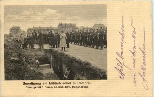 Cambrai - Beerdigung am Militärfriedhof - Landsturm Regensburg -651946