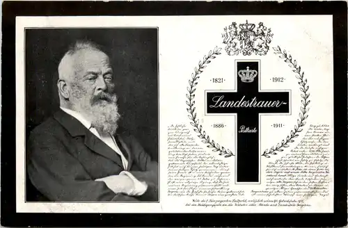 Landestrauer Postkarte - Prinzregent Luitpold -651936