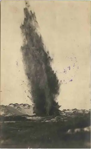 Sprengung Einschlag - Feldpost Bayr. Fussart- Battl 21 -651904