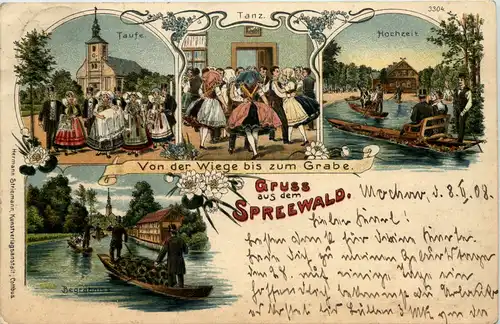 Gruss aus dem Spreewald - Litho -652014