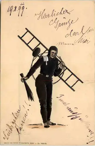 Schornsteinfeger - Prägekarte -652066