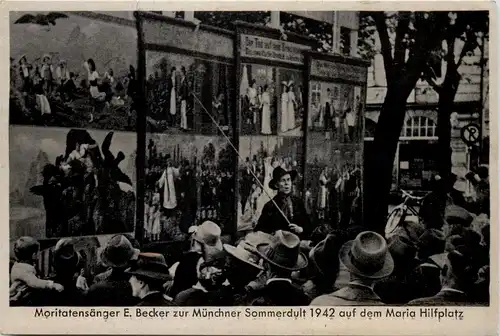 München - Moritatensänger E. Becker zur Sommerdult 1942 -652182